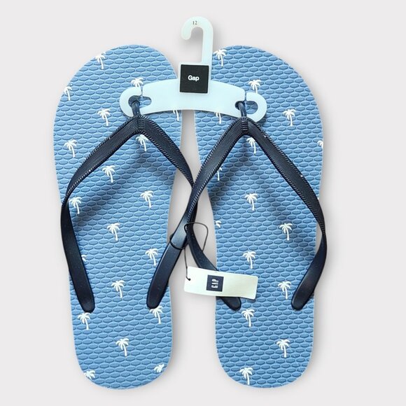 Gap Mens Thong Sandals Size 12 Blue Beach Shoes Rubber Flip Flops - Picture 1 of 4